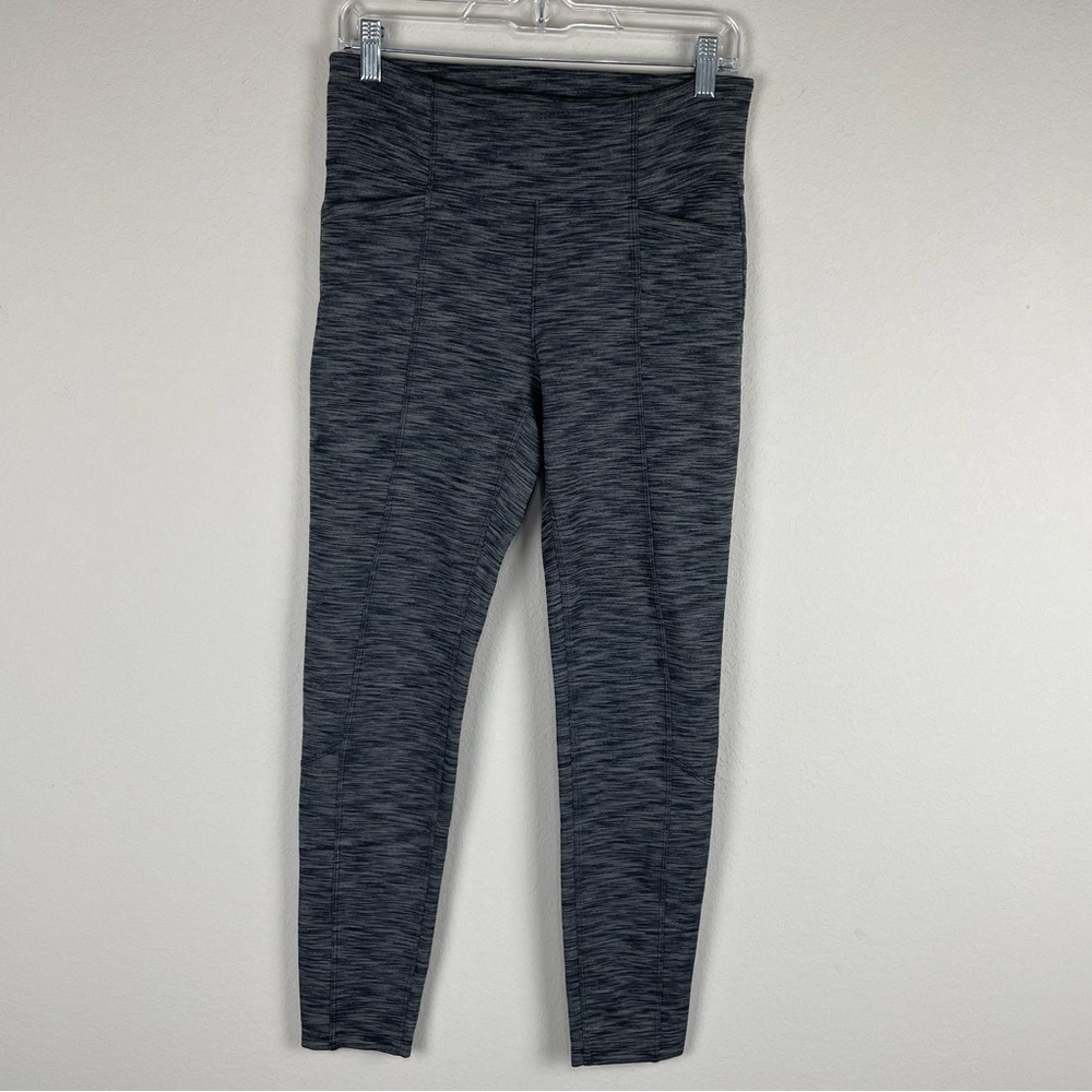 Athleta Gray Space Dye High Waist Metro Athletic Athleisure Leggings Size Medium